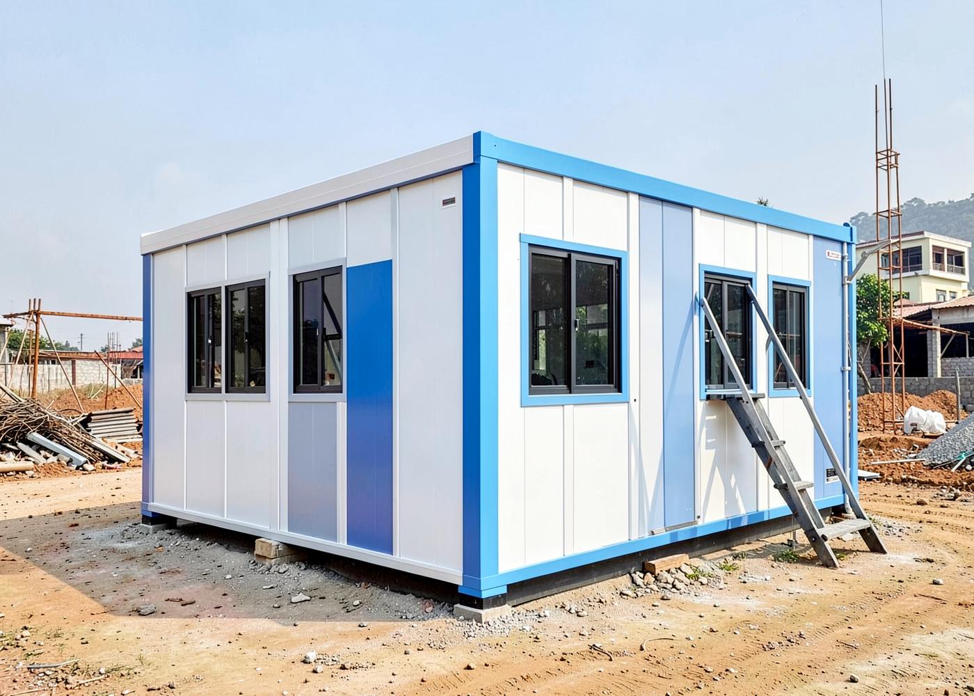 Porta cabin site office at a construction site